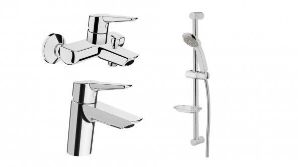 Artema Solid S Banyo Batarya Set Solo C Sürgülü El Duş Seti Takım
