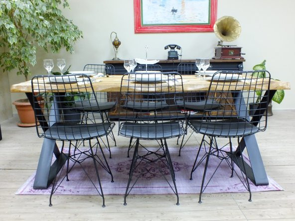 Ntconcept Doğal Ağaç Yemek Masası -  (100CM-210CM MASA) - 2