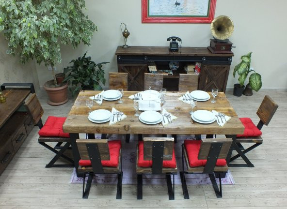 Ntconcept Masif Ağaç Yemek Masası -  85CM-150CM MASA - 2