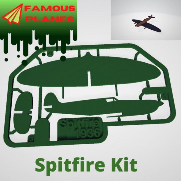 Ünlü Uçaklar - Spitfire Kit Kartı Plastik Aparat