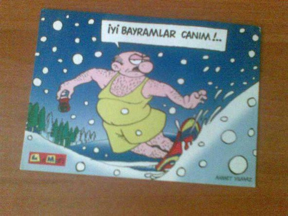 AHMET YILMAZ KARİKATÜR KARTPOSTALI / LEMAN