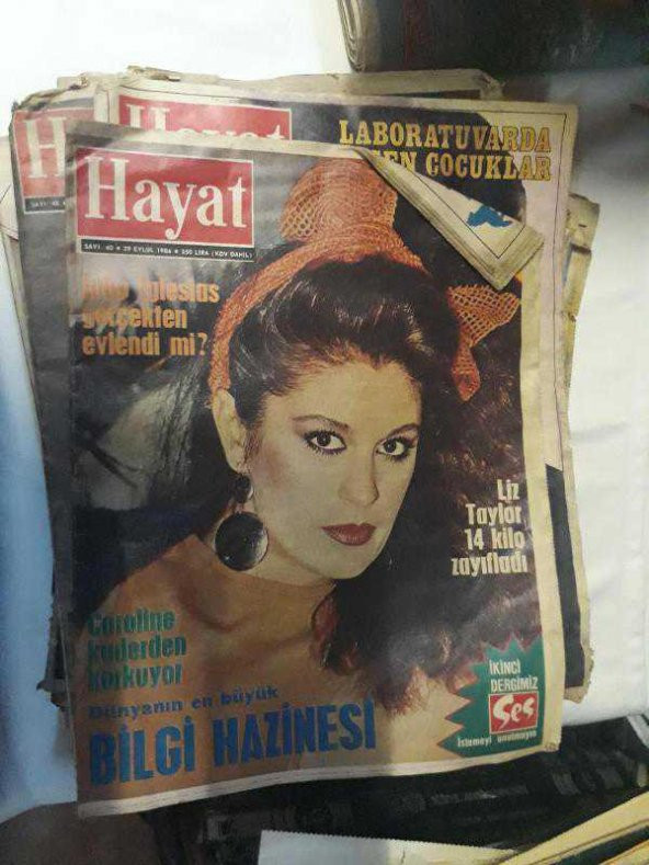 HAYAT SAYI-40 29 EYLÜL 1986 ASYA OYUNLARI KANLI BAŞLADI-ELİZABETH TAYLOR-CAROLİNE KADERDEN KORKUYOR