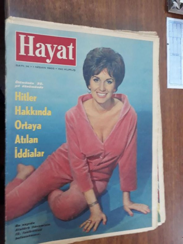 HAYAT 14 1 NİSAN 1965 BRİGİTTE BARDOT-SON MODEL AVRUPA OTOMOBİLLERİ-YAHYA KEMAL-MODA SPOR KIYAFETL