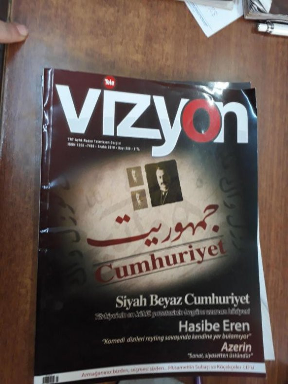 TELE VİZYON ARALIK 2010 SİYAH BEYAZ CUMHURİYET-HASİBE EREN-AZERİN
