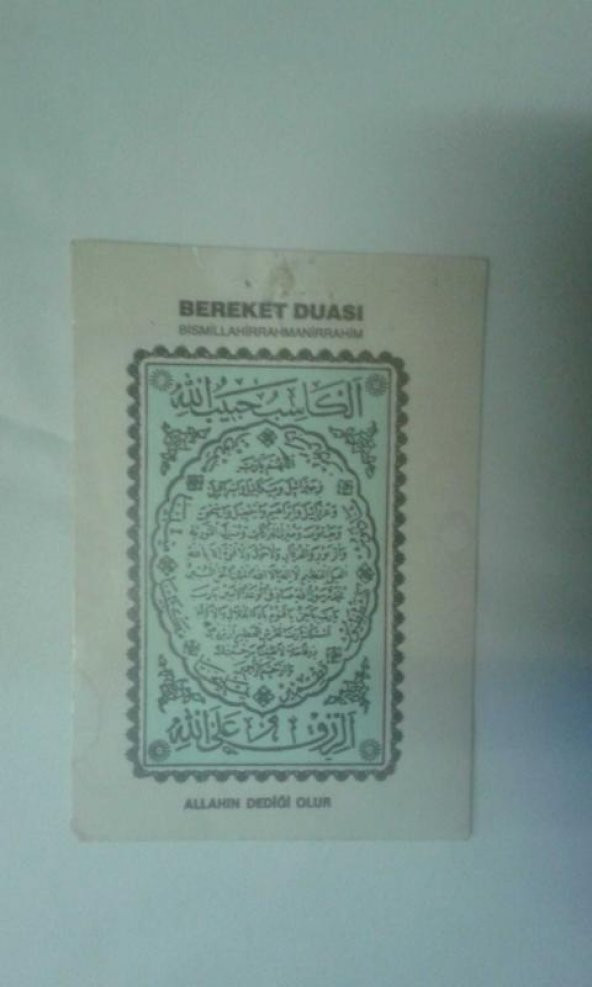 BEREKET DUASI KARTONU