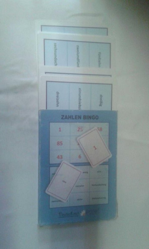 ZAHLEN BINGO ALMANCA 25 kart OYUN KARTLARI - İKİNCİEL - 1