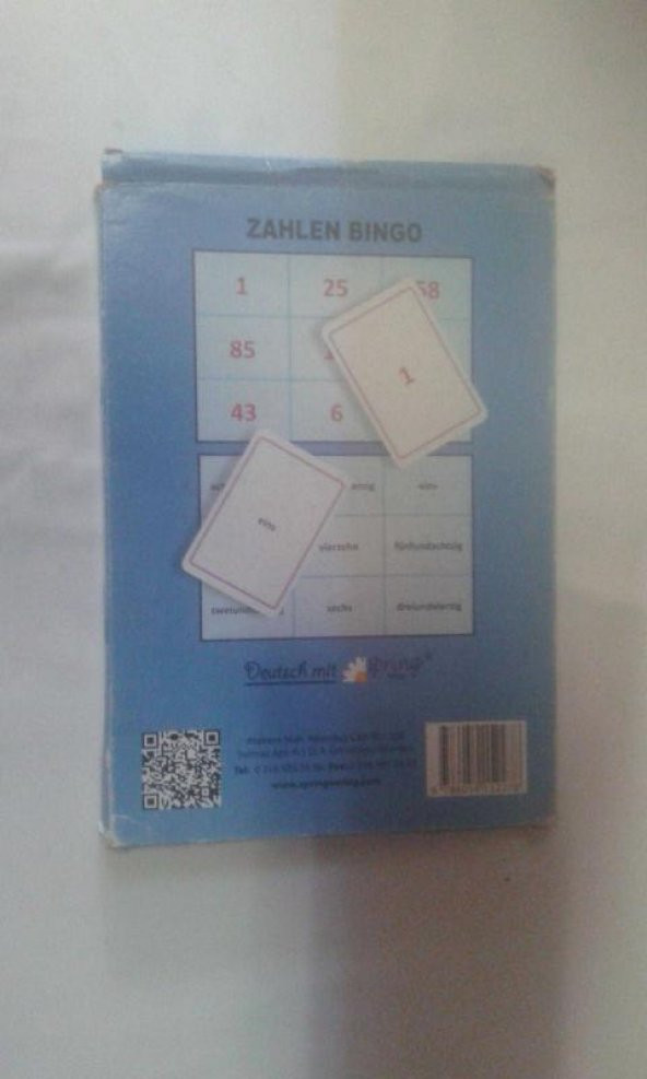 ZAHLEN BINGO ALMANCA 25 kart OYUN KARTLARI - İKİNCİEL - 2