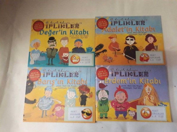 4 ADET HAYATI DOKUYAN İPLİKLER BARIŞ-ERDEM-ADALET-DEĞERİN KİTABI NAZLI EDA NOYAN-KİTAP İKİNCİ ELDİ - 1