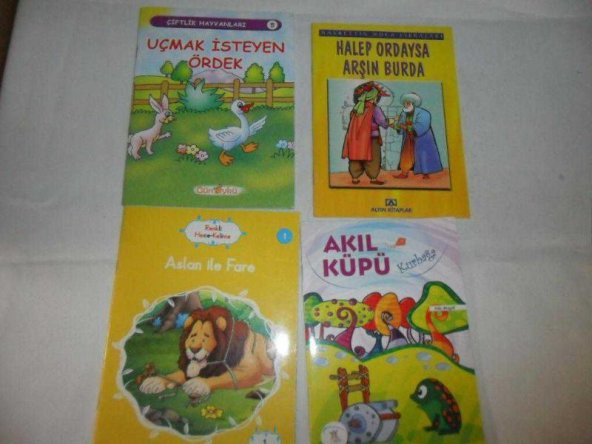 1. SINIFLAR İÇİN RENKLİ RESİMLİ MASAL KİTABI 4 ADET (ikinci eldir)
