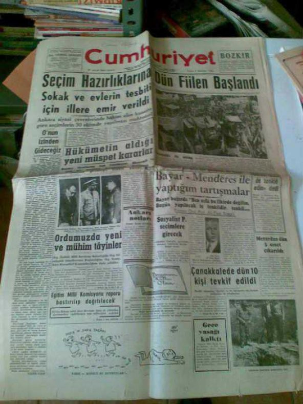 CUMHURİYET GAZETESİ 5 HAZİRAN  1960 - 1
