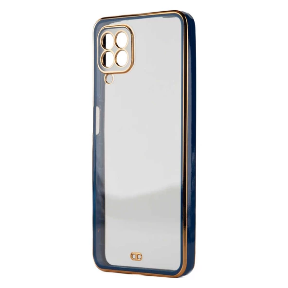 Galaxy A12 Kılıf Kamera Korumalı Kenarları Renkli Şeffaf Voit Silikon - 5