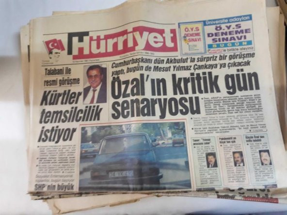 HÜRRİYET 10 HAZİRAN 1991 PAZARTESİ ÖZALIN KRİTİK GÜN SENARYOSU-ÖZAL,ABDLİ BAKANIN EŞİNE HEDİYE YAĞDIRDI