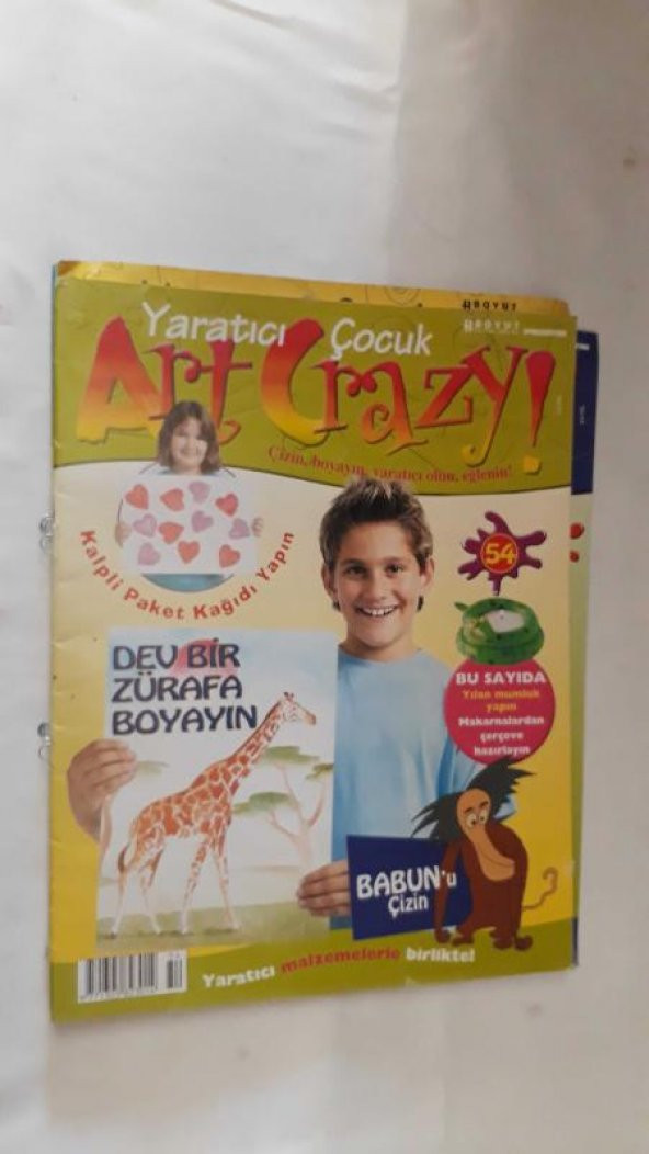 ART CRAZY YARATICI ÇOCUK DERGİSİ SAYI:54 BABUNU ÇİZİN*DEV BİR ZÜRAFA BOYAYIN