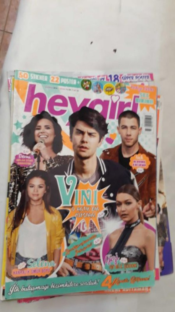HEY GİRL HAZİRAN 2016 SELENA GOMEZ*VINI O ARTIK BİR POPSTAR*DEMİ*DERGİ İKİNCİ EL