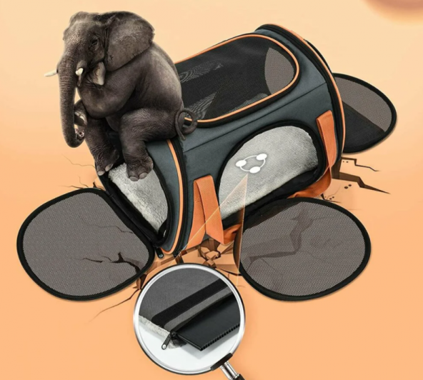 Okmee 4 Kapılı Kedi Taşıma Çantası 45 x 28 x 28 CM - 2