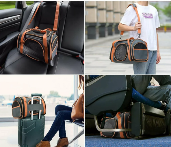 Okmee 4 Kapılı Kedi Taşıma Çantası 45 x 28 x 28 CM - 3