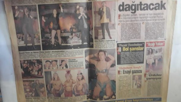 TEK SAYFA GAZETE PARÇASI-HAKAN PEKER*EDA ÖZÜLKÜ*SEYYAL TANER - 2