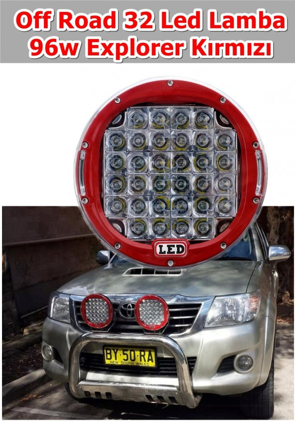 Off Road Led Lamba 96w 32 Led Explorer Kırmızı