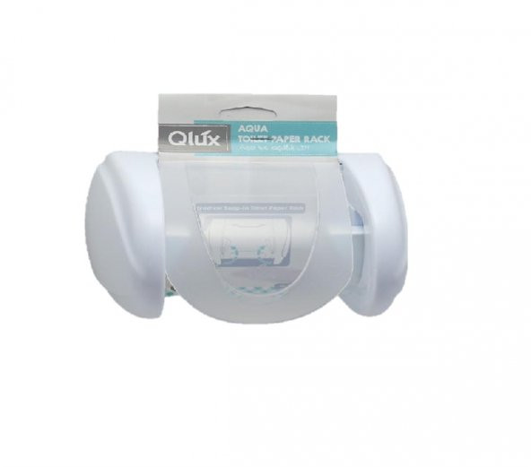 Qlux Aqua WC Tuvalet Kağıdı Aparatı / Plastik / Beyaz / Şeffaf Kapaklı - 2