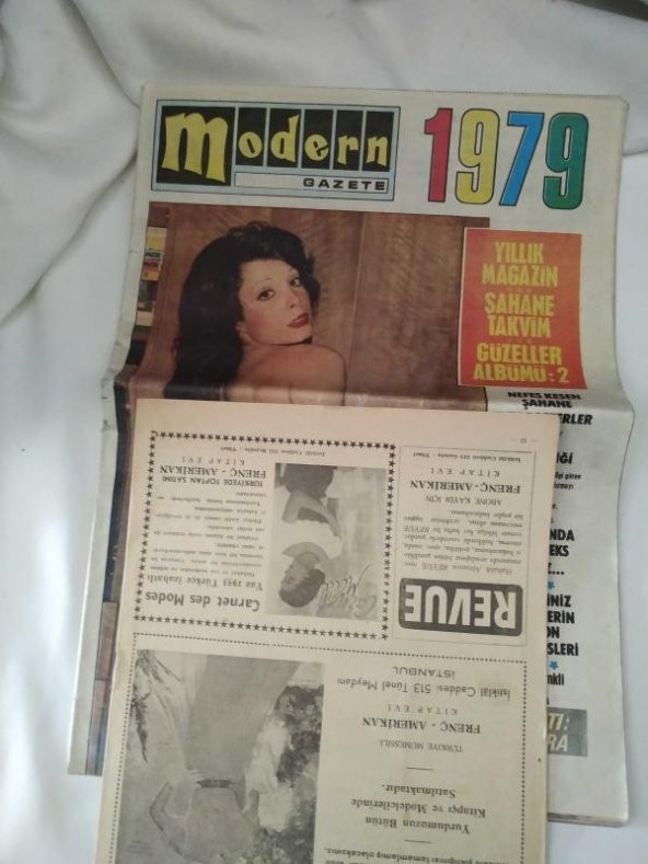 MODERN GAZETE 1979 erotik /ev adresleri*ZERRİN EGELİLER*FERİ CANSEL*NÜKHET DURU*ARZU OKAY*SEYYAL TANER*NESRİN TOPKAPI*CEYDA KARAHAN***ELİF PEKTAŞ