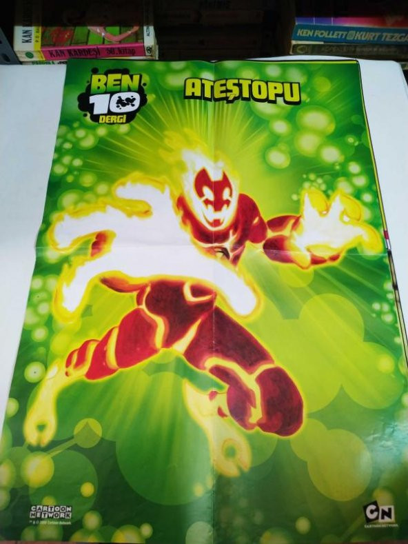 BEN 10   ATEŞTOPU / ELMASKAFA   - CARTOON NETWORK POSTERi 44X60 cm (arkalı önlü) - 1