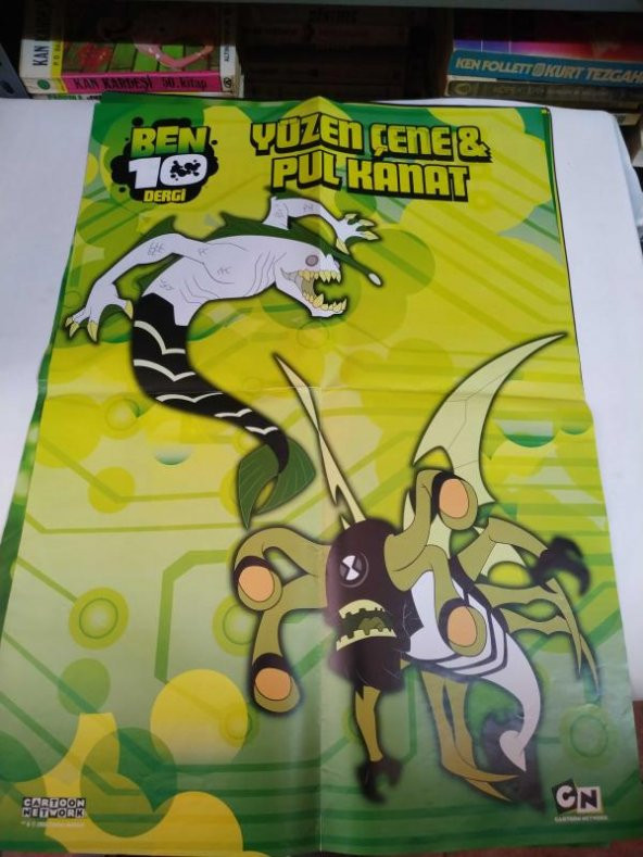 BEN 10   GRİ MADDE & YABAN KÖPEK / YÜZEN ÇENE & PUL KANAT    - CARTOON NETWORK POSTERi 44X60 cm (arkalı önlü) - 2