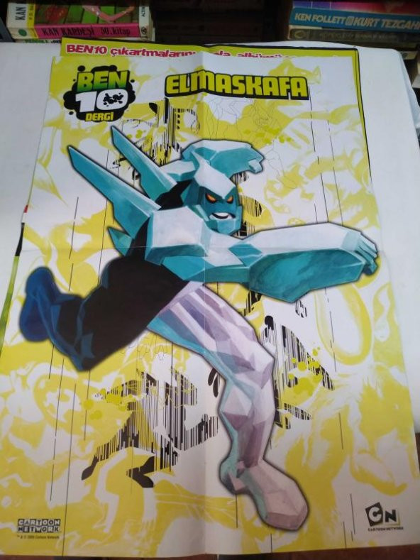 BEN 10   ATEŞTOPU / ELMASKAFA   - CARTOON NETWORK POSTERi 44X60 cm (arkalı önlü) - 2