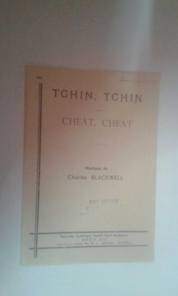 NOTA / TCHIN,TCHIN CHEAT,CHEAT MUSİGUE DE CAHRLES BLACKWELL