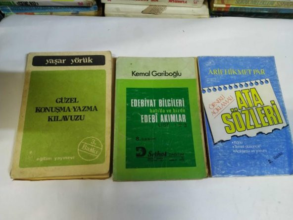 LİSE YARDIMCI KİTAPLARI / GÜZEL KONUŞMA YAZMA KILAVUZU,YAŞAR YÖRÜK-ATASÖZLERİ,ARİF HİKMET PAR-EDEBİYAT BİLGİLERİ-EDEBİ AKIMLAR, KEMAL GARİBOĞLU