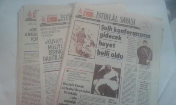 Milliyet İstiklal Savaşı Gazetesi (sayılar: 19,21,23,29 mayıs-6,9,10,11,12,14-10,15,23,28 temmuz-20,21,22,25 ağustos-2,3,12,17,22 eylü) Toplam 28 sayı - 1