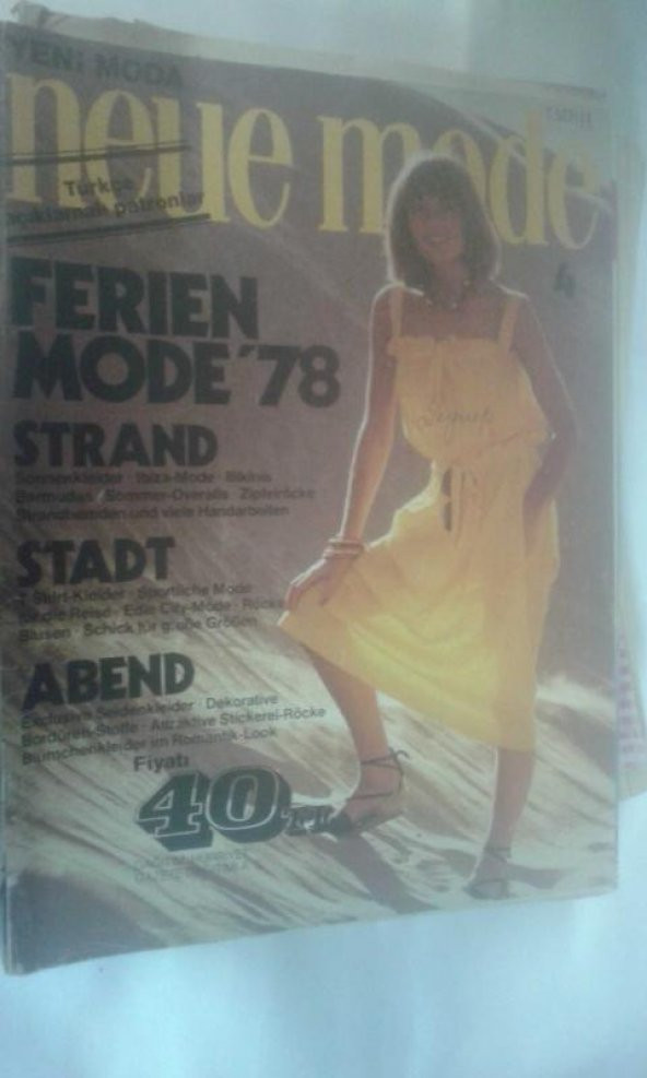 NEUE MODE APRİL 1978 TÜRKÇE ANAHTAR+PATRON