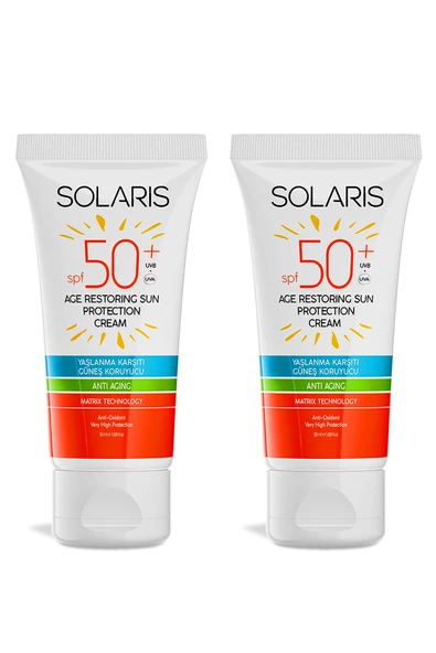 Tüm Cilt Tipleri İçin SPF 50+ Yaşlanma Karşıtı Güneş Koruyucu Krem X2