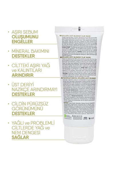Solaris Kil Maskesi Yağlı ve Lekeli Ciltler İçin 100 ml x 2 Adet - 2