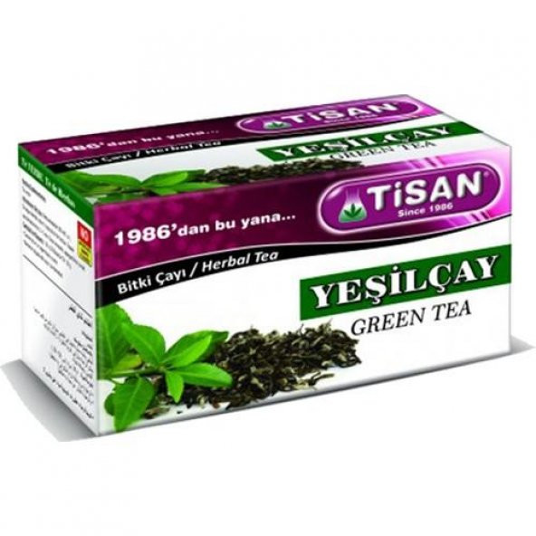 Tisan Yeşilçay (Yeşil Çay) Bitki Çayı 20 Sallama Poşet