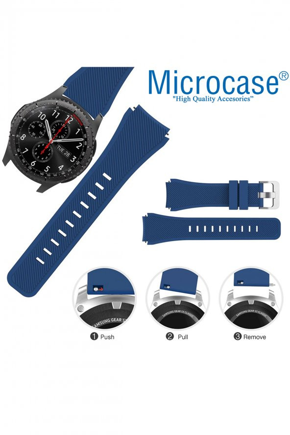 Microcase Haylou Solar LS05 Silikon Kordon Kayış - KY7 Mavi - 3