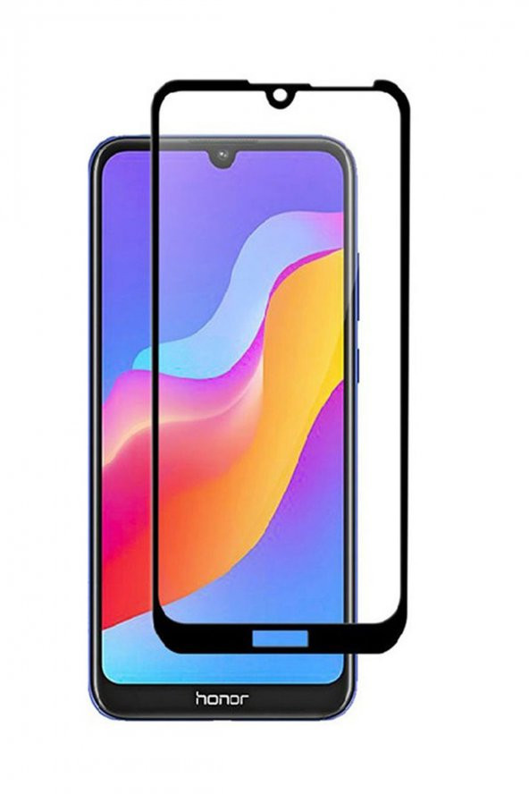 Microcase Huawei Honor Play 8A Tam Kaplayan Çerçeveli Tempered Ekran Koruyucu - Siyah