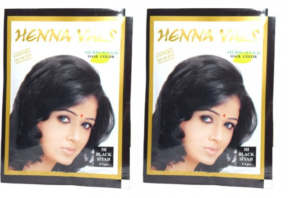 Henna Vals Siyah Renk Saç İçin Hint Kınası 2Li Paket 20 Gr - 1