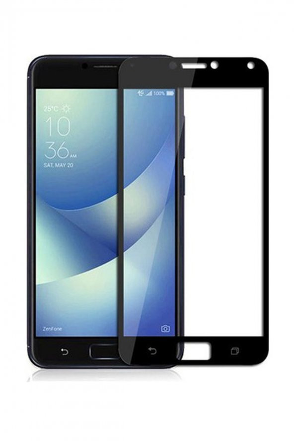 Microcase Asus Zenfone 4 Max ZC554KL Tam Kaplayan Çerçeveli Tempered Ekran Koruyucu - Siyah - 1