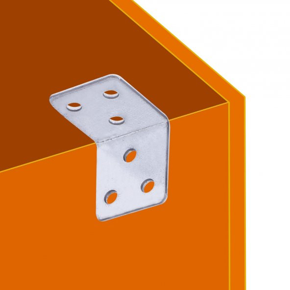 Dolap Köşe Bağlantı Sabitleme L Demir Gönye 35x35x30 mm (10 ADET) - Resim 3