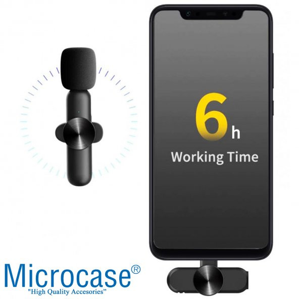 Microcase iPhone Lightning Profesyonel Wireless Kablosuz Yaka Mikrofonu Lavalier - AL2880 - 5