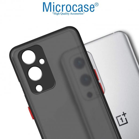 Microcase OnePlus 9 London Serisi Sert Kılıf - Buzlu Siyah - 2