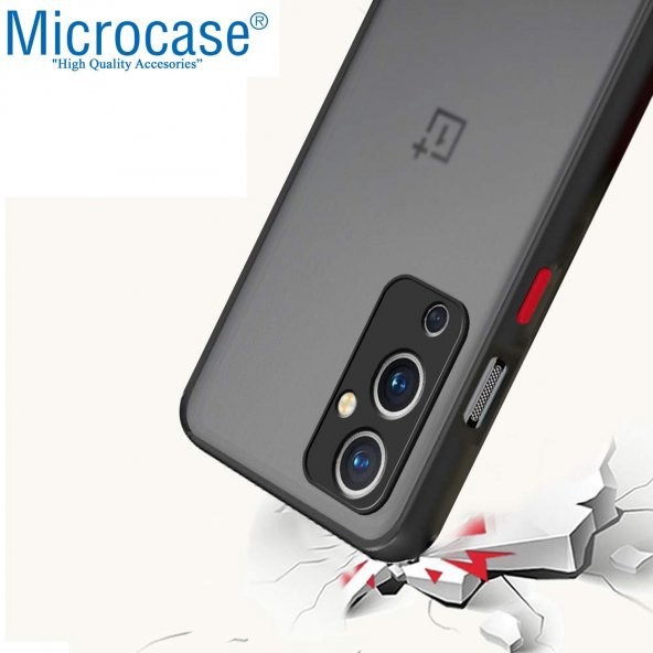 Microcase OnePlus 9 London Serisi Sert Kılıf - Buzlu Siyah - 5