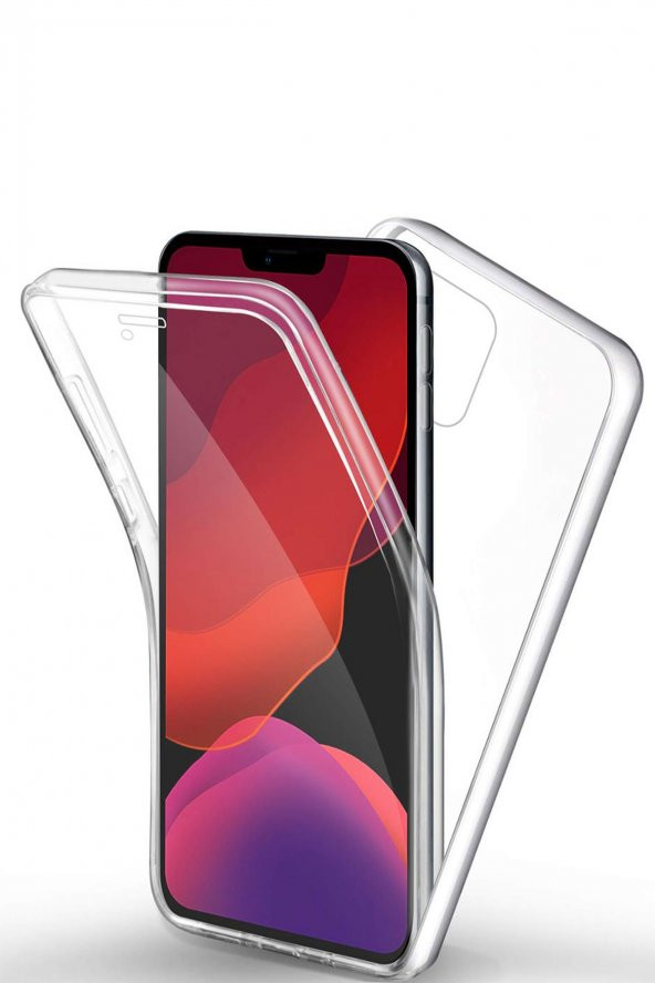 Microcase iPhone 11 Pro Max 360 Tpu Serisi Ön Arka Full Cover Şeffaf Kılıf