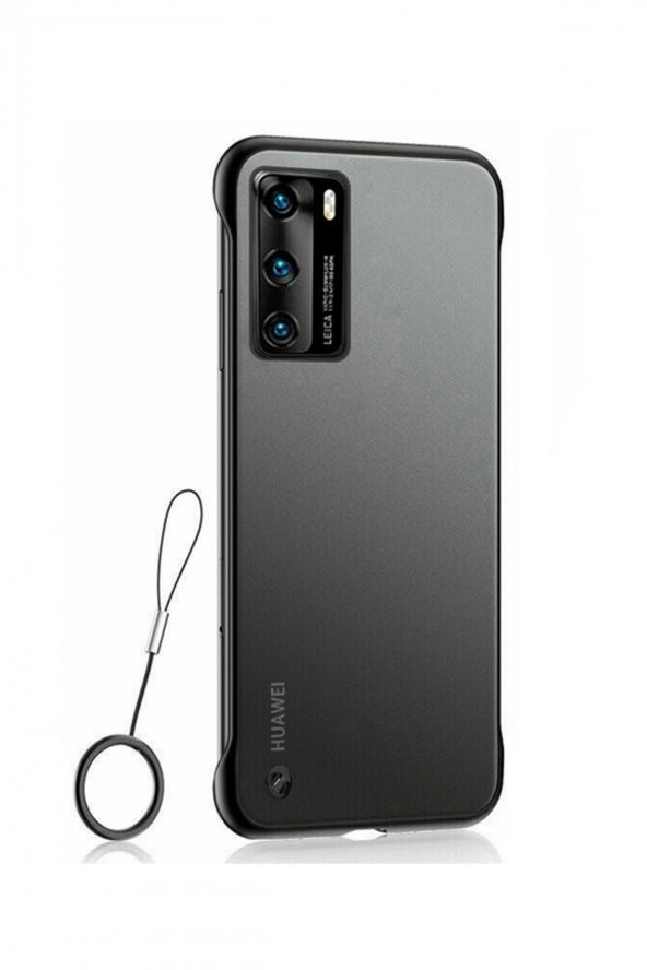 Microcase Huawei P40 Frameless Serisi Sert Rubber Kılıf - Siyah