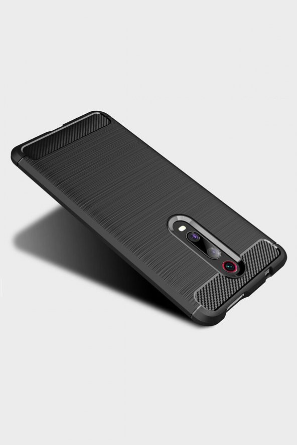 Microcase Xiaomi Mi9T - Mi9T Pro Brushed Carbon Fiber Silikon TPU Kılıf - Siyah - Resim 3