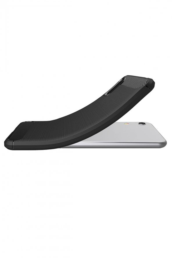 Microcase Huawei Honor Play 8A Brushed Carbon Fiber Silikon TPU Kılıf - Siyah - 4