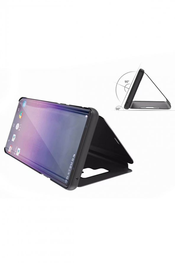 Microcase Xiaomi Redmi Note 8  Aynalı Kapak Clear View Flip Cover Mirror Kılıf - Siyah - 5