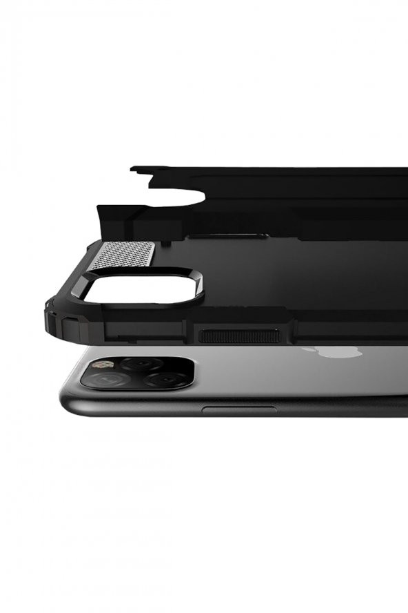 Microcase iPhone 11 Pro King Serisi Armor Perfect Koruma Kılıf - Siyah - 3