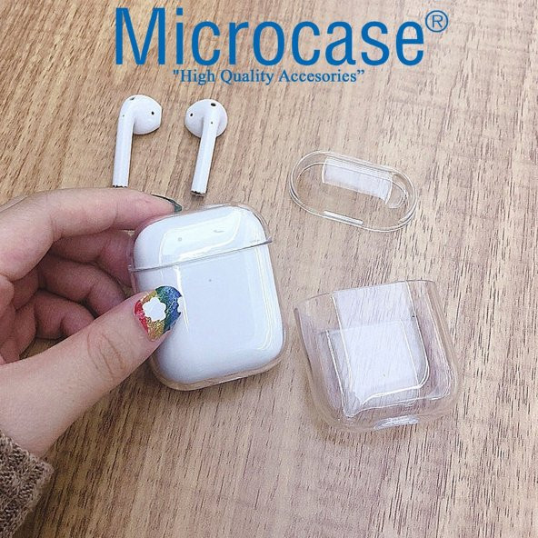 Microcase Airpods Kulaklık ve Şarj Ünitesi için Mika Şeffaf Kılıf - 4