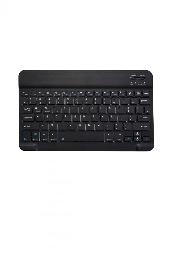 Microcase Tablet ve Telefonlar için Bluetooth Klavye Şarjlı Kablosuz + TR Klavye Sticker - AL2671 Siyah